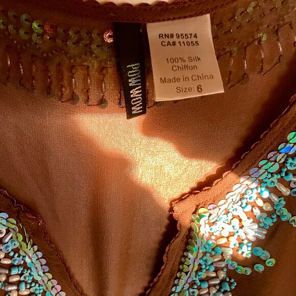 Beaded Silk Beach Coverup - Picture 4 of 5